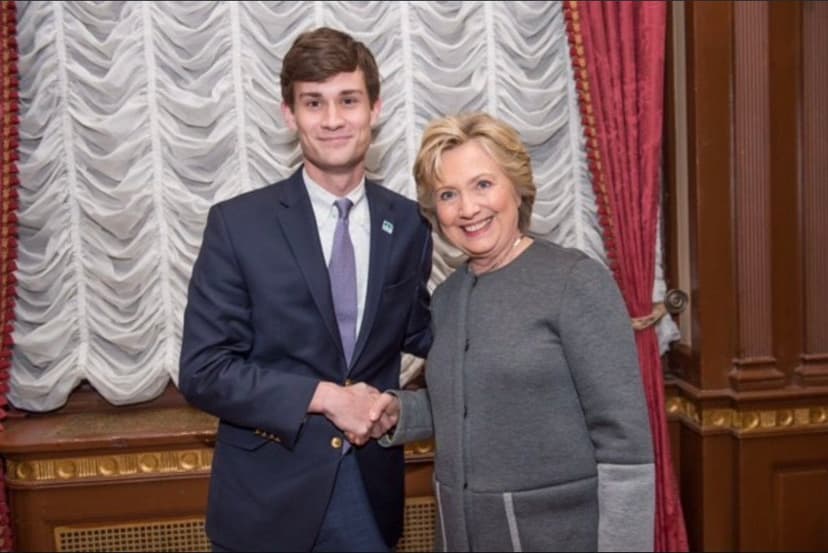 Michael J. Hout with Hillary Clinton in 2016.