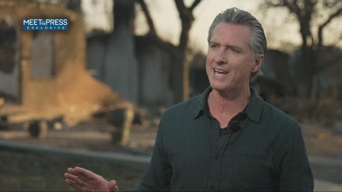 Gavin Newsom on 'Meet the Press' on Sunday NBC via YouTube