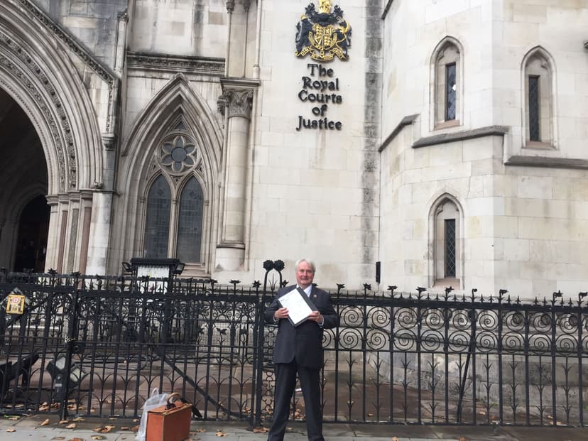 Robin Tilbrook outside the Royal Courts of Justice